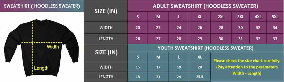 Adult & Youth Sweatshirt | Size Chart